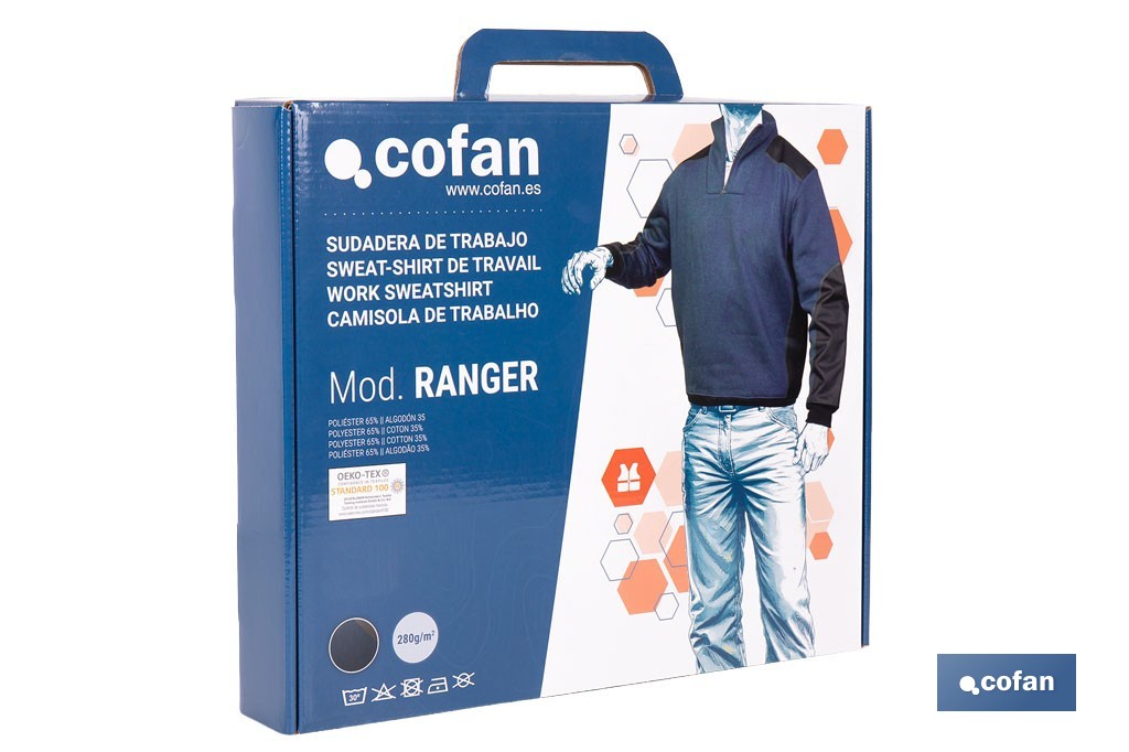 Sudadera de trabajo con media cremallera | Refuerzo textil y puños elásticos | Tejido anti pilling | Tallas disponibles desde la S hasta la XXXL y en 2 colores diferentes - Cofan