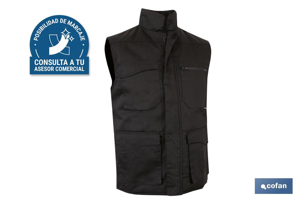 Multi Pocket Body Warmer | Quilted | Colt Model | Composition: 65% Polyester & 35% Cotton | Black - Cofan