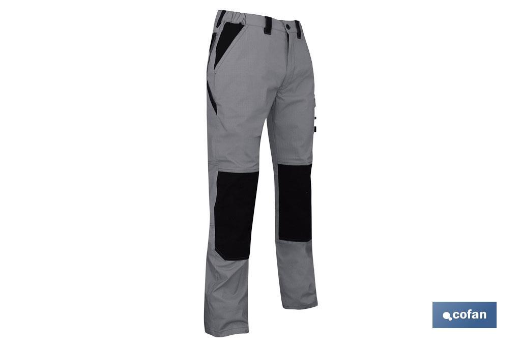 Work Trousers | Plutón Model | Composition: 98% Cotton and 2% Elastane | Grey/Black - Cofan