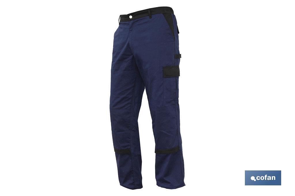Work Trousers | Flexible | Jano Model | Regular Fit | Composition: 97.76% Cotton and 2.24% Elastane | Colour: Navy Blue/Black - Cofan