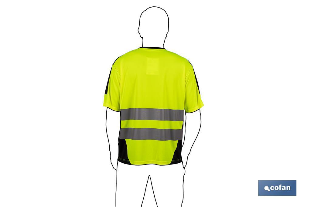 High visibility T-shirt | Available sizes from S to XXXL | Yellow and black - Cofan