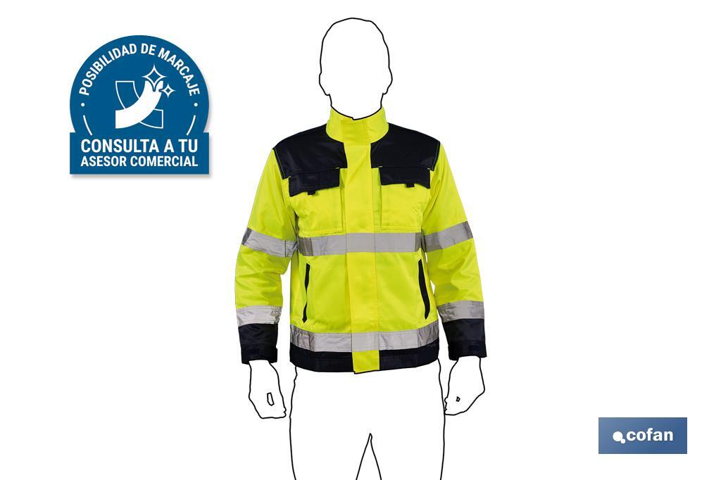 High visibility jacket | Available sizes from S to XXXL | Yellow and navy blue - Cofan