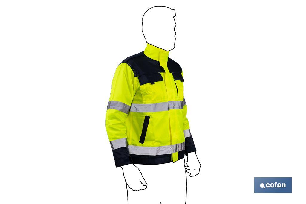 High visibility jacket | Available sizes from S to XXXL | Yellow and navy blue - Cofan