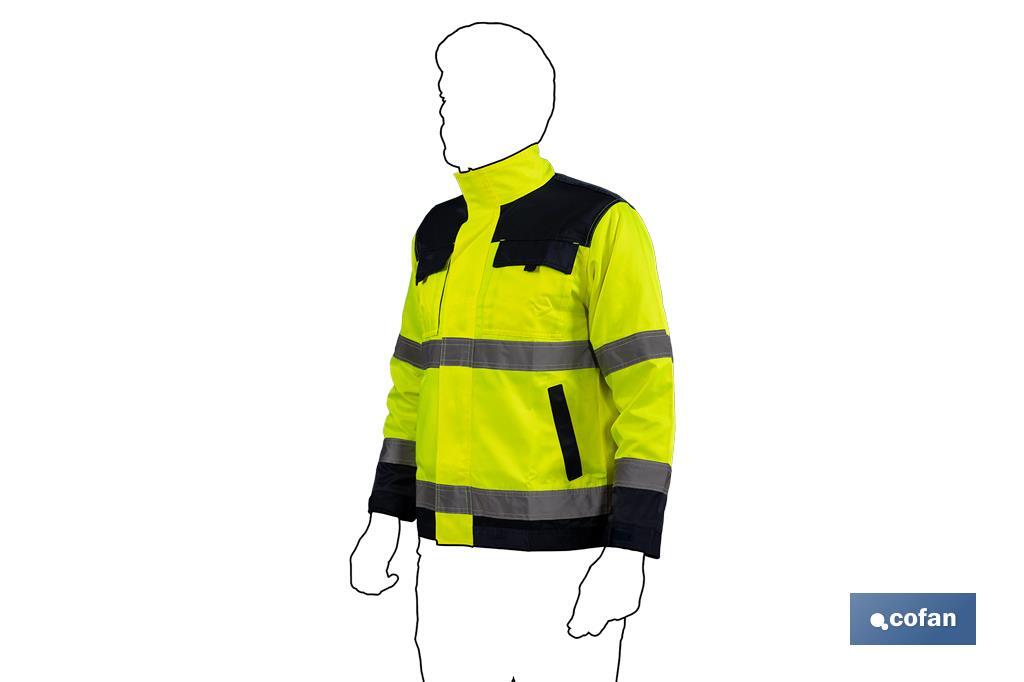 High visibility jacket | Available sizes from S to XXXL | Yellow and navy blue - Cofan