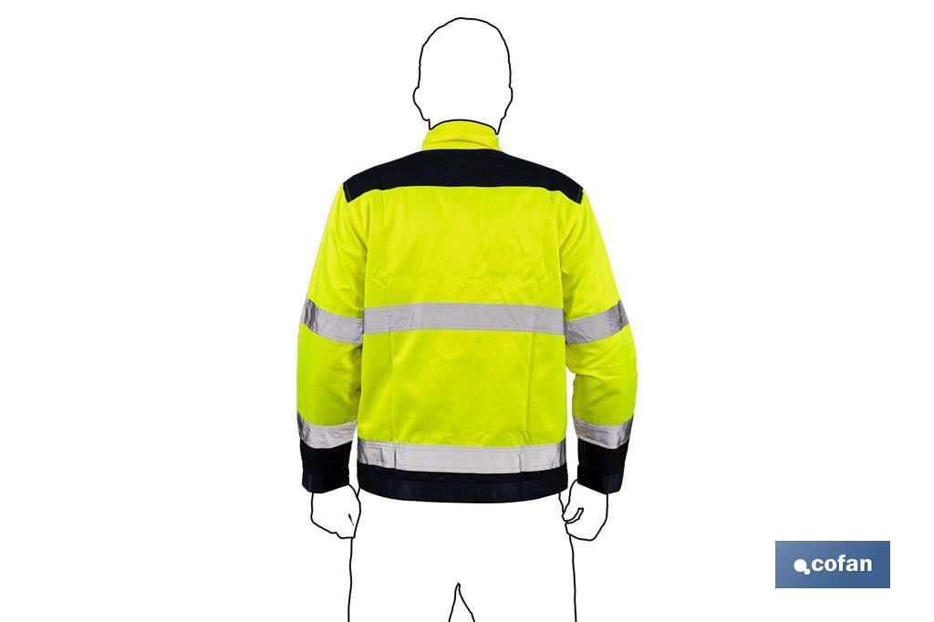 High visibility jacket | Available sizes from S to XXXL | Yellow and navy blue - Cofan