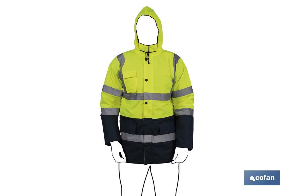 High visibility parka | Available sizes from S to XXXL | Yellow and blue - Cofan