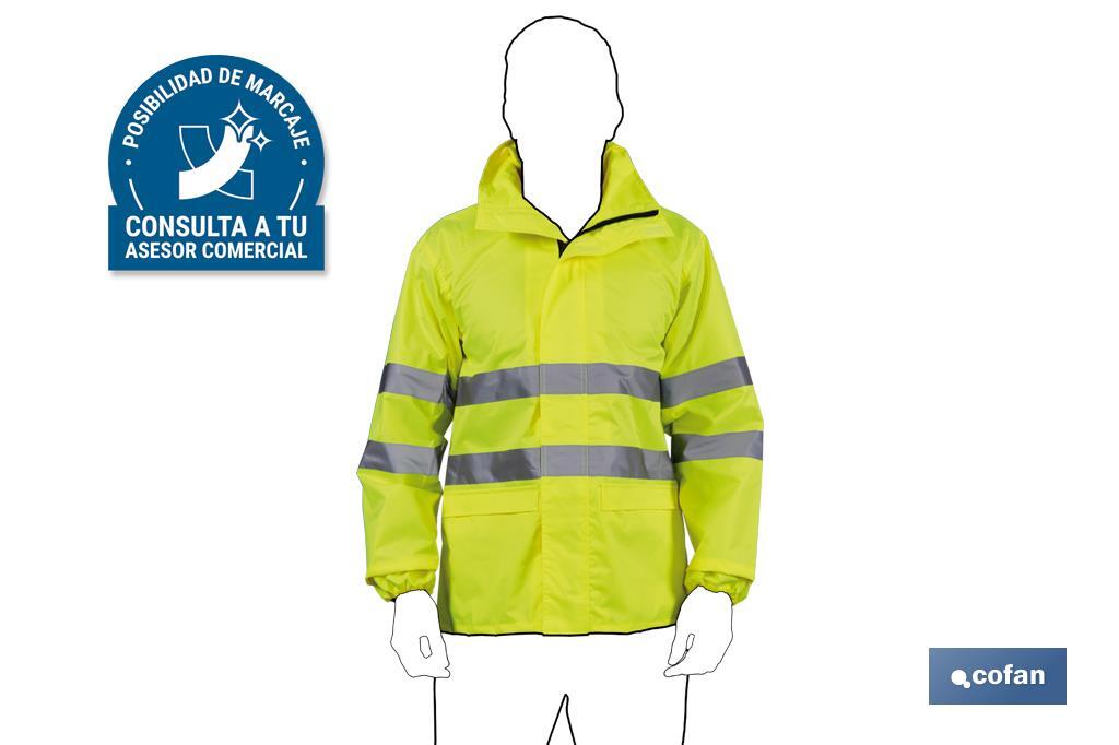 High visibility waterproof jacket | Available sizes from S to XXXL | Yellow - Cofan