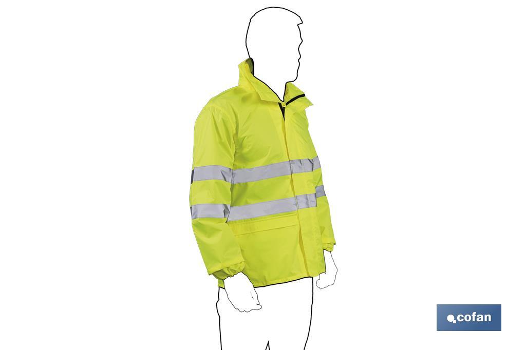 High visibility waterproof jacket | Available sizes from S to XXXL | Yellow - Cofan