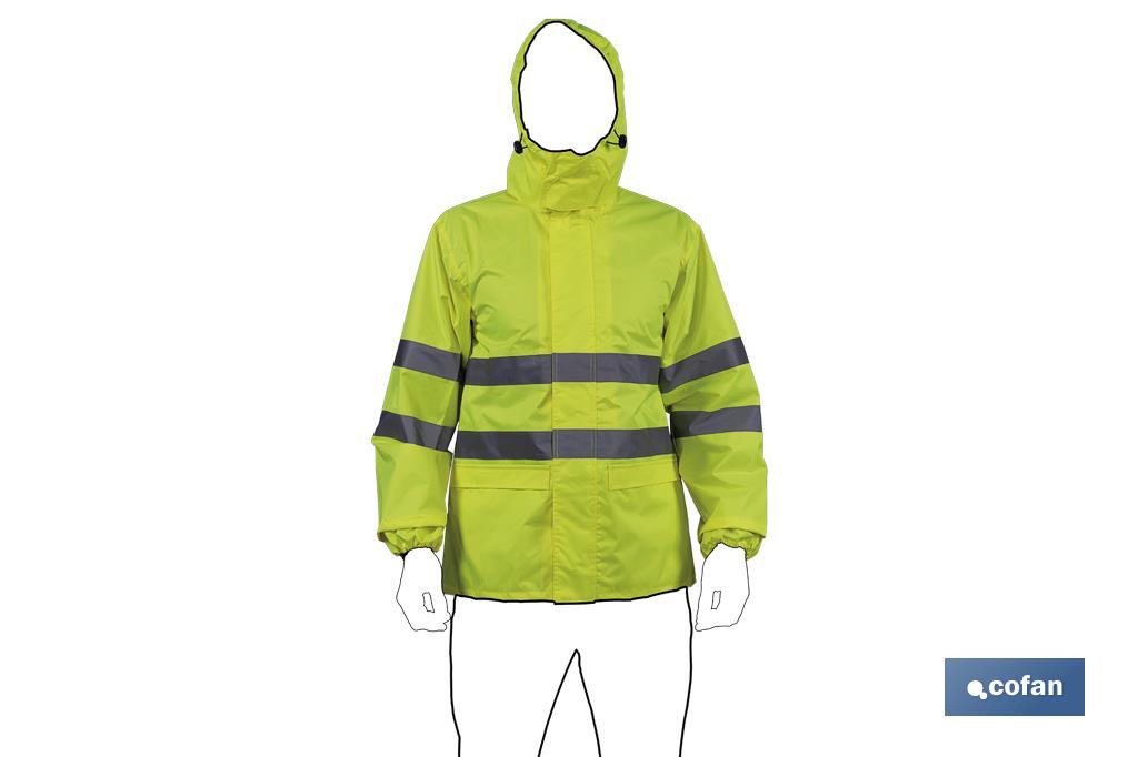 High visibility waterproof jacket | Available sizes from S to XXXL | Yellow - Cofan