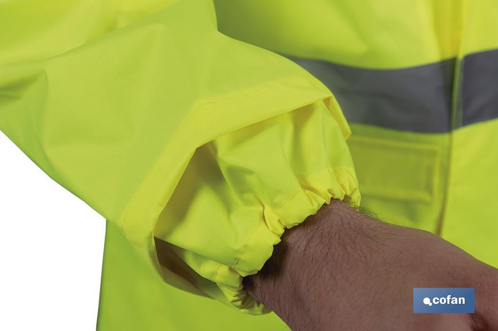 High visibility waterproof jacket | Available sizes from S to XXXL | Yellow - Cofan