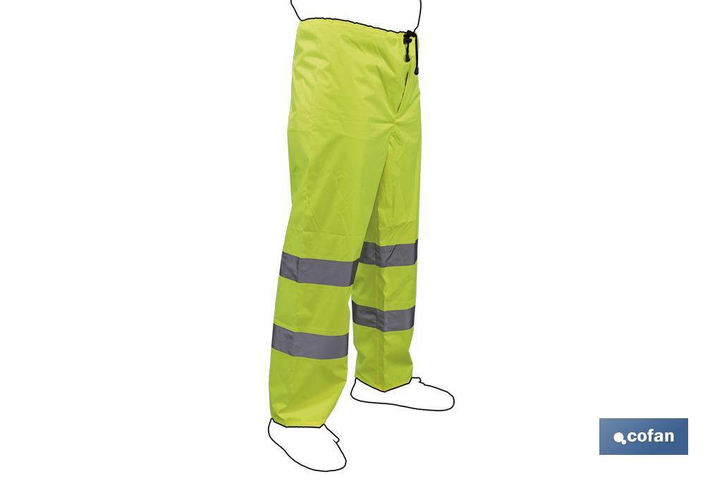 High visibility waterproof trousers | Available sizes from S to XXXL | Yellow - Cofan