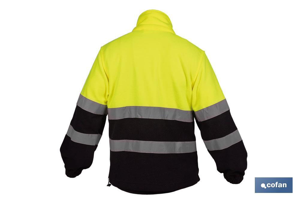 Casaco polar de alta visibilidade | Fecho de correr | Amarelo e azul | Disponível do tamanho S ao XXXL - Cofan