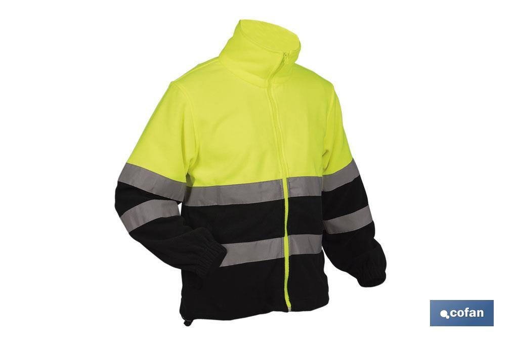 Casaco polar de alta visibilidade | Fecho de correr | Amarelo e azul | Disponível do tamanho S ao XXXL - Cofan