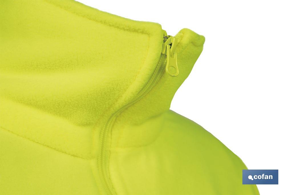 Casaco polar de alta visibilidade | Fecho de correr | Amarelo e azul | Disponível do tamanho S ao XXXL - Cofan