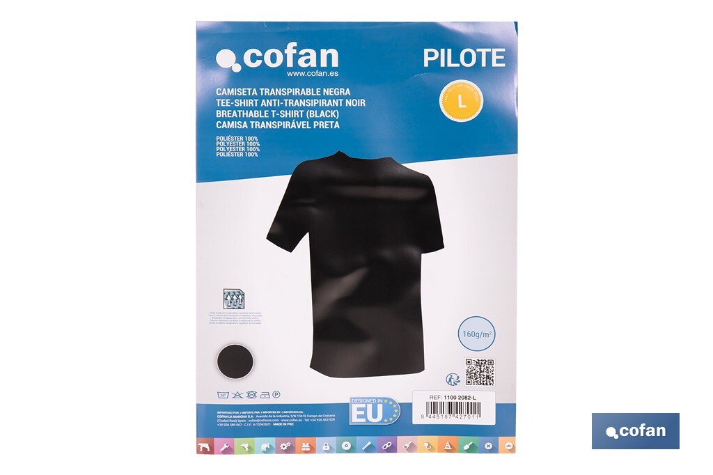 Camiseta técnica de trabajo | Tejido transpirable | Material: 100 % poliéster | Disponible en varias tallas y colores | Personalizable con tu logo - Cofan