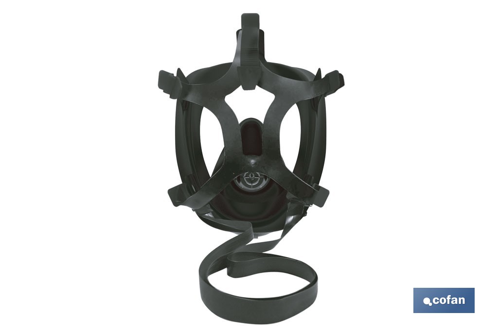 Máscara completa Clase 1 para doble filtro lateral y visor de alta protección | Filtros no incluidos | Conforme con la normativa EN 136 y EN 166 - Cofan