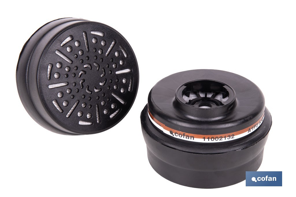 Set de 2 filtros A1P3 para máscara completa Cofan | Protección frente a gases, vapores y partículas P3 - Cofan
