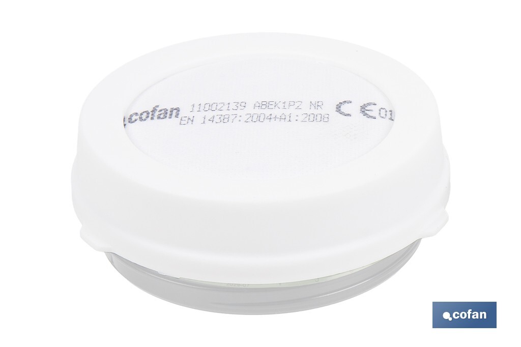 Set de filtro combinado: 2 filtros A1B1E1K1 + 10 Prefiltros P2 NR | Protección respiratoria de alta eficacia - Cofan