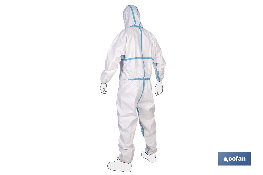 Buzo de protección fitosanitaria con capucha | Protección frente a pesticidas y químicos | Color: blanco | EN ISO 27065 Nivel C2 | Disponible desde la talla M hasta la XXL - Cofan