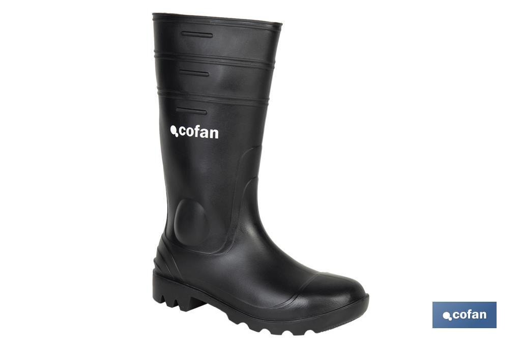 Bota de Agua | Alta de Seguridad S-5 | Color Negro | Fabricada PVC - Cofan