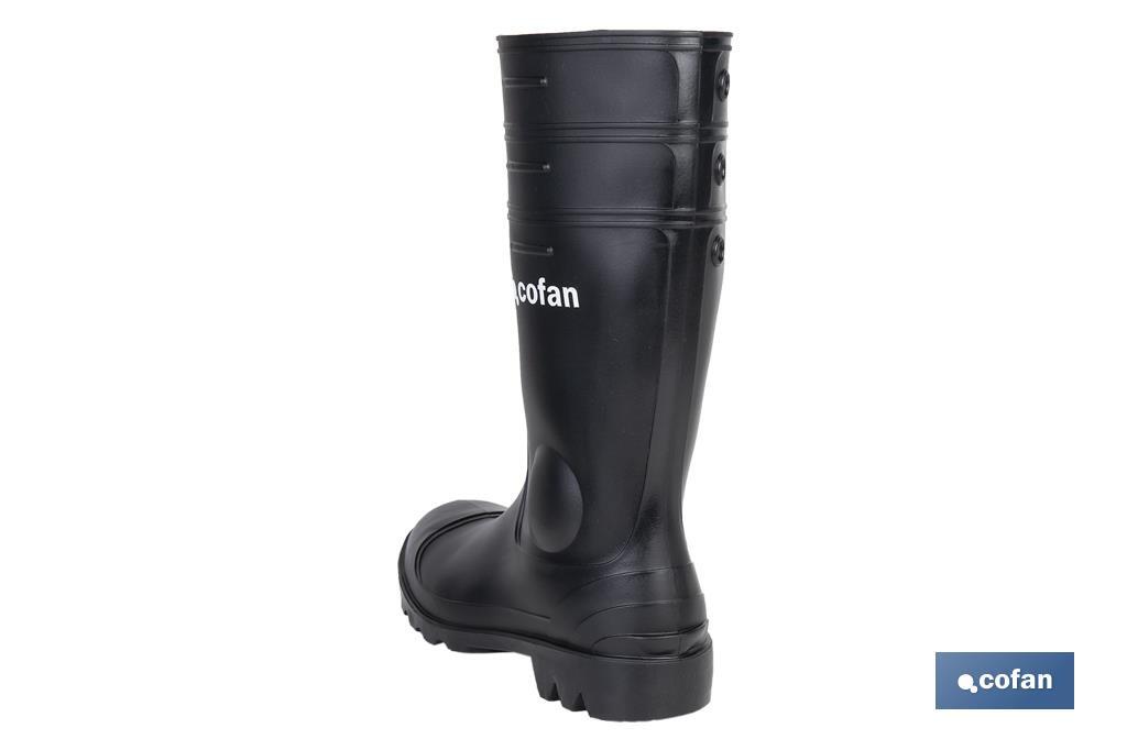 Bota de Agua | Alta de Seguridad S-5 | Color Negro | Fabricada PVC - Cofan