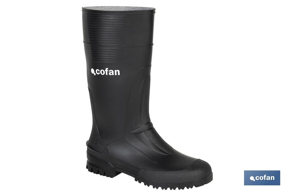 Bota de Agua | Alta | Fabricada PVC | Color Negro | Recubrimiento Interior de Punto - Cofan