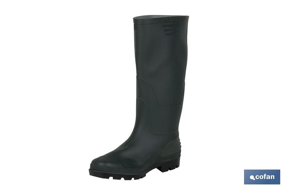Rain Boot | High Shaft | PVC | Green | Inner Knit Lining - Cofan