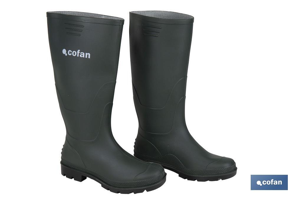 Bota de Agua | Alta | Fabricada PVC | Cor Verde | Forro Interior de Malha - Cofan