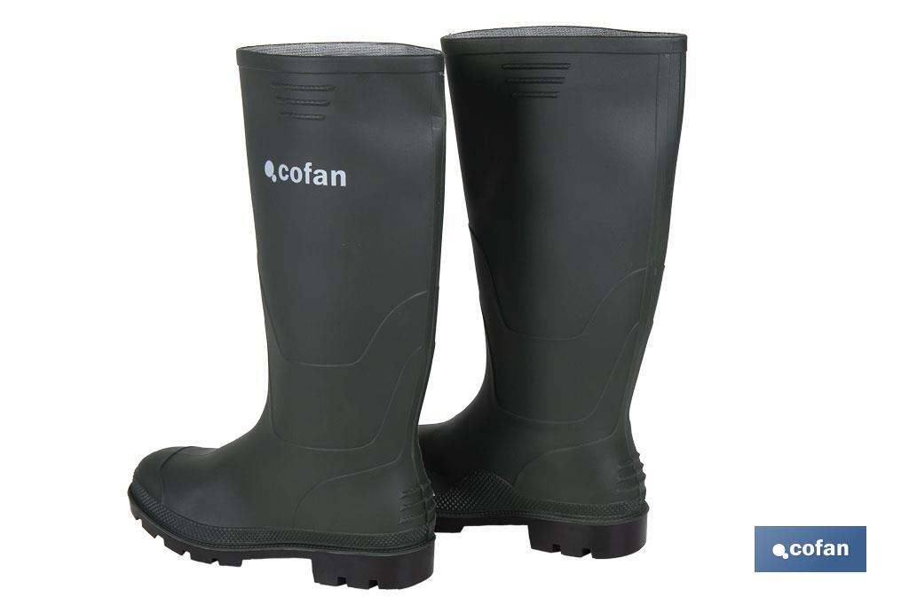 Bota de Agua | Alta | Fabricada PVC | Cor Verde | Forro Interior de Malha - Cofan