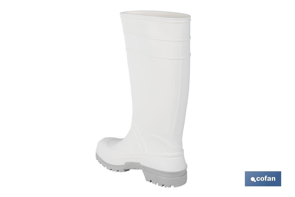 Bota de Agua | Alta | Fabricada en PVC | Color Blanco | Suela Antideslizante y Resistente a la Abrasión - Cofan