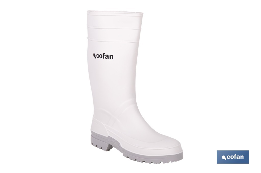 Rain Boot | High Shaft | PVC | White | Non-Slip Sole and Abrasion Resistant - Cofan