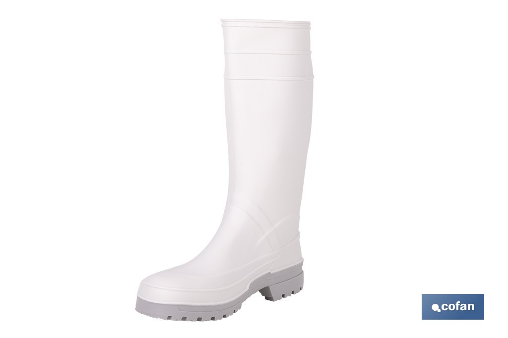 Rain Boot | High Shaft | PVC | White | Non-Slip Sole and Abrasion Resistant - Cofan