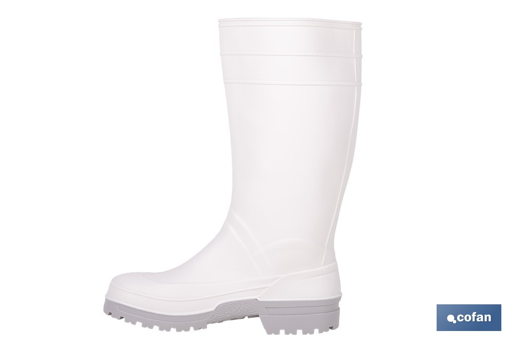 Rain Boot | High Shaft | PVC | White | Non-Slip Sole and Abrasion Resistant - Cofan