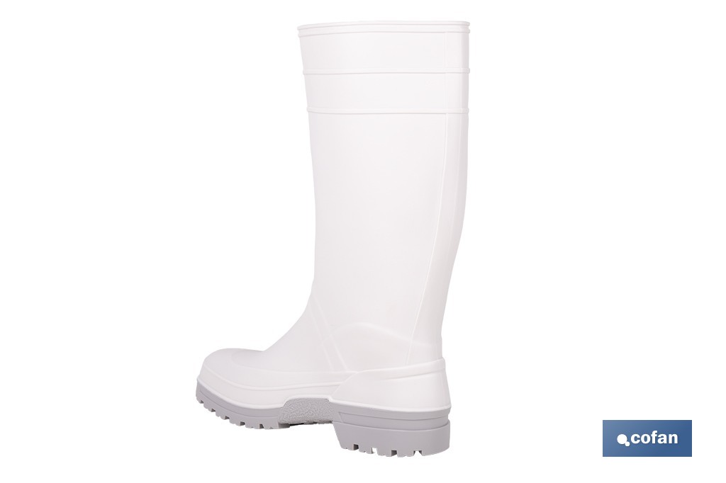 Rain Boot | High Shaft | PVC | White | Non-Slip Sole and Abrasion Resistant - Cofan