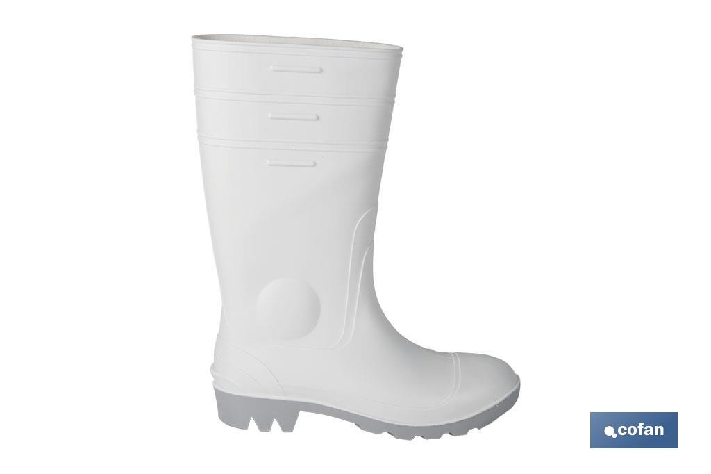 Bota de água | Alta de Segurança S-4 | Cor Branca | Biqueira de aço | Fabricada em PVC-nitrilo - Cofan