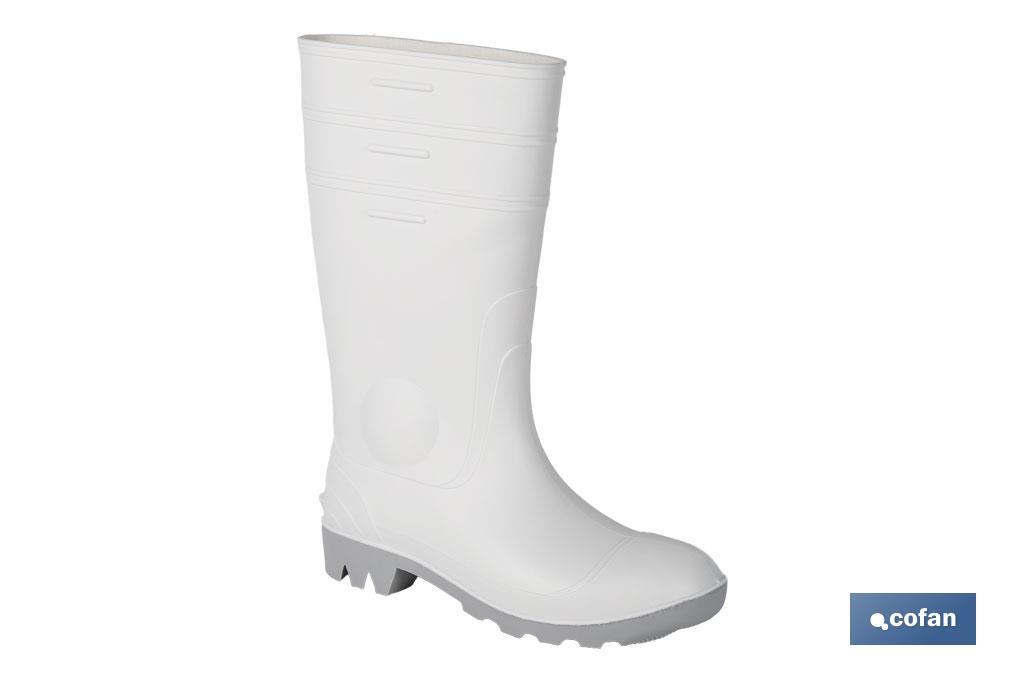 Bota de água | Alta de Segurança S-4 | Cor Branca | Biqueira de aço | Fabricada em PVC-nitrilo - Cofan