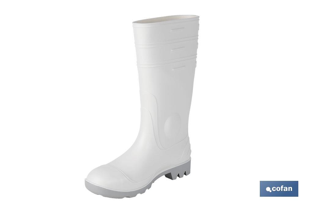 Bota de água | Alta de Segurança S-4 | Cor Branca | Biqueira de aço | Fabricada em PVC-nitrilo - Cofan