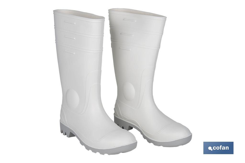Bota de água | Alta de Segurança S-4 | Cor Branca | Biqueira de aço | Fabricada em PVC-nitrilo - Cofan