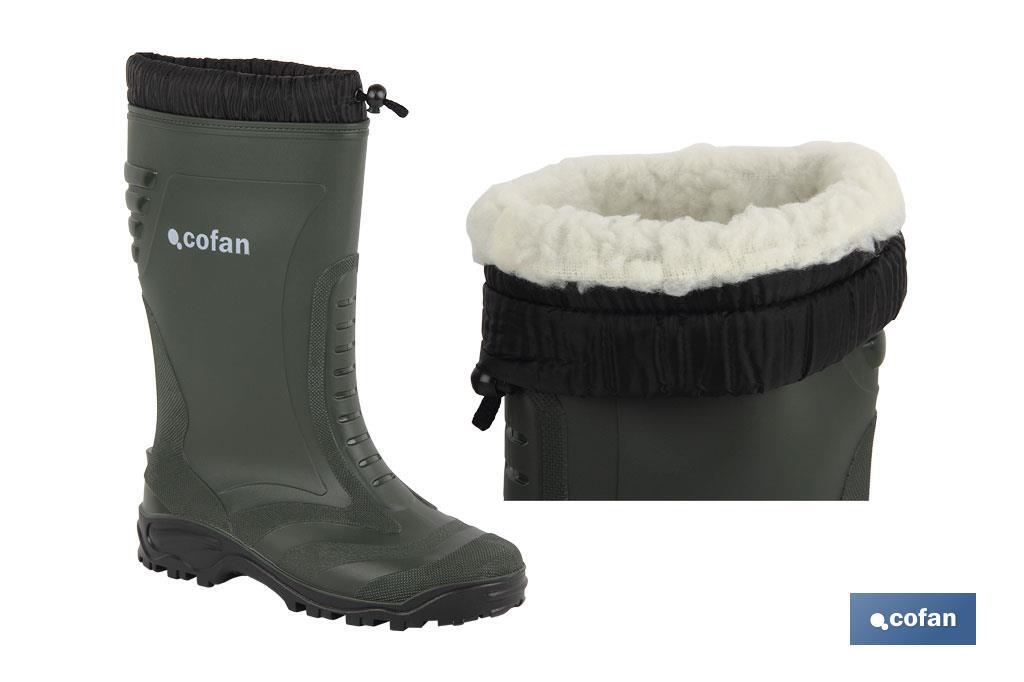 Rain Boot | Sewn-in Polar Fleece Lining | PVC | Green - Cofan