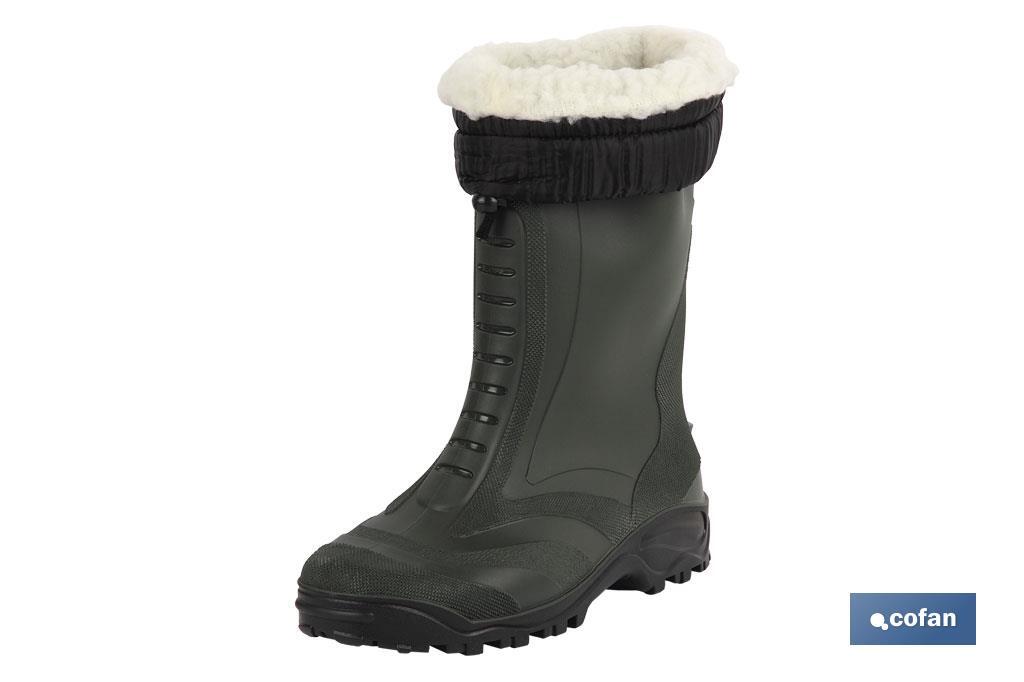 Bota de Água | Com Forro Polar Cosido | Fabricada PVC | Cor Verde - Cofan