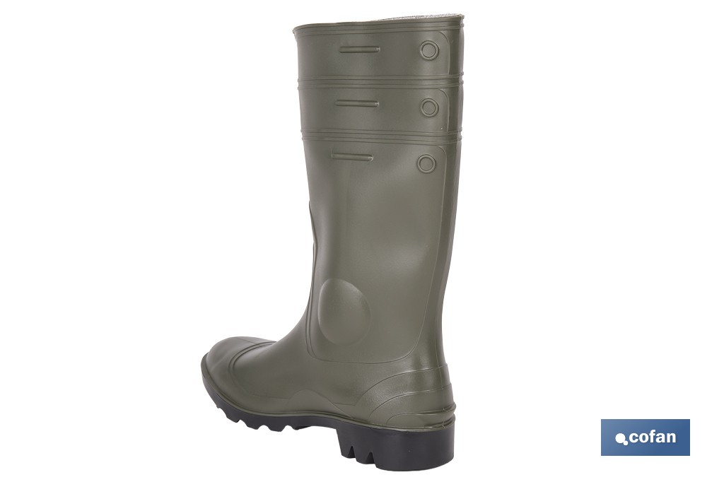 Bota de Agua | Color Verde | Seguridad S5 | Fabricada en PVC | Puntera y Plantilla de Acero - Cofan
