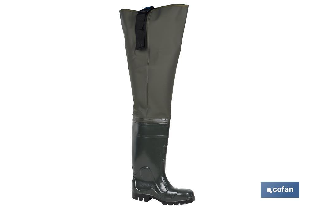 Bota de água até à coxa | Fabricada em PVC | Cor Verde | Leve e Impermeável - Cofan