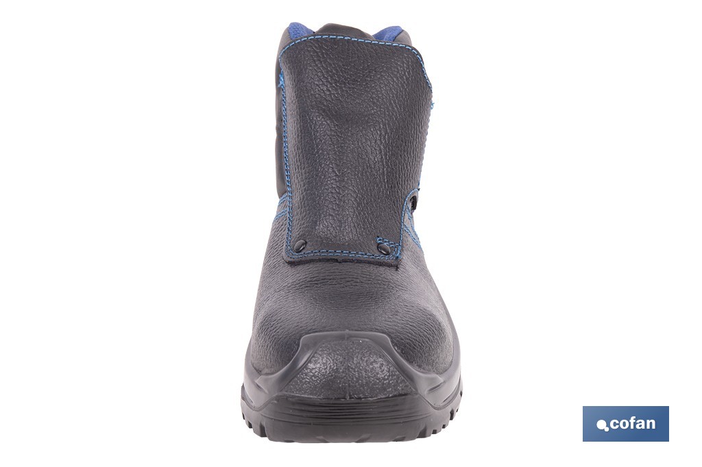 Leather Safety Boot | Black | Hook and Loop Fastener | Security S3 | Urian Model | Light Carbon Toe Cap - Cofan