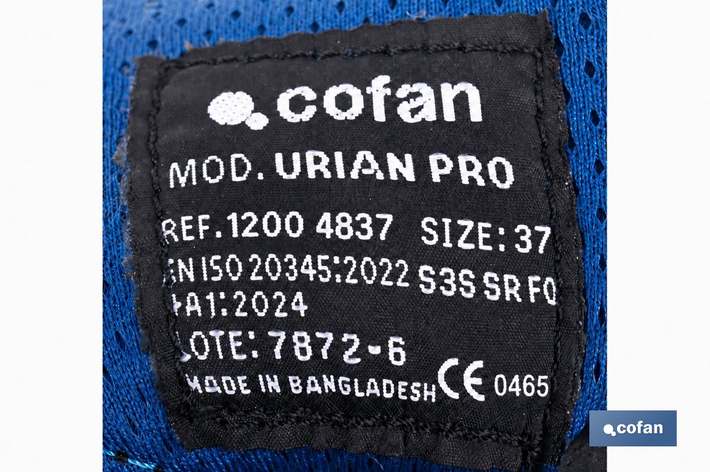 Bota de seguridad Urian Pro con cierre de velcro | Puntera de composite, resistencia al agua | Disponible desde la talla 36 hasta la 47 - Cofan