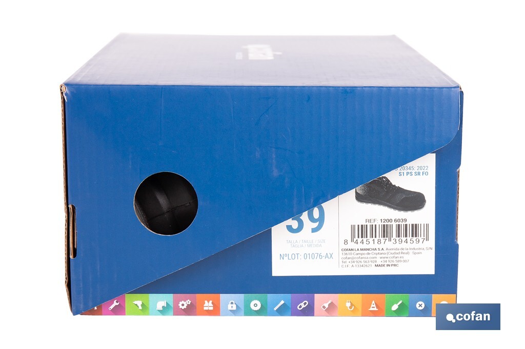 Zapato deportivo S1 PS SR FO Modelo Sierra | Con puntera y plantilla antiperforación | Disponible desde la talla 35 hasta la 47 - Cofan