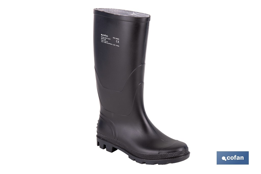 Botas de agua con caña alta | Material: PVC | Color: negro | Alta resistencia al agua, aceites y grasas | Disponible desde la talla 37 hasta la 47 - Cofan