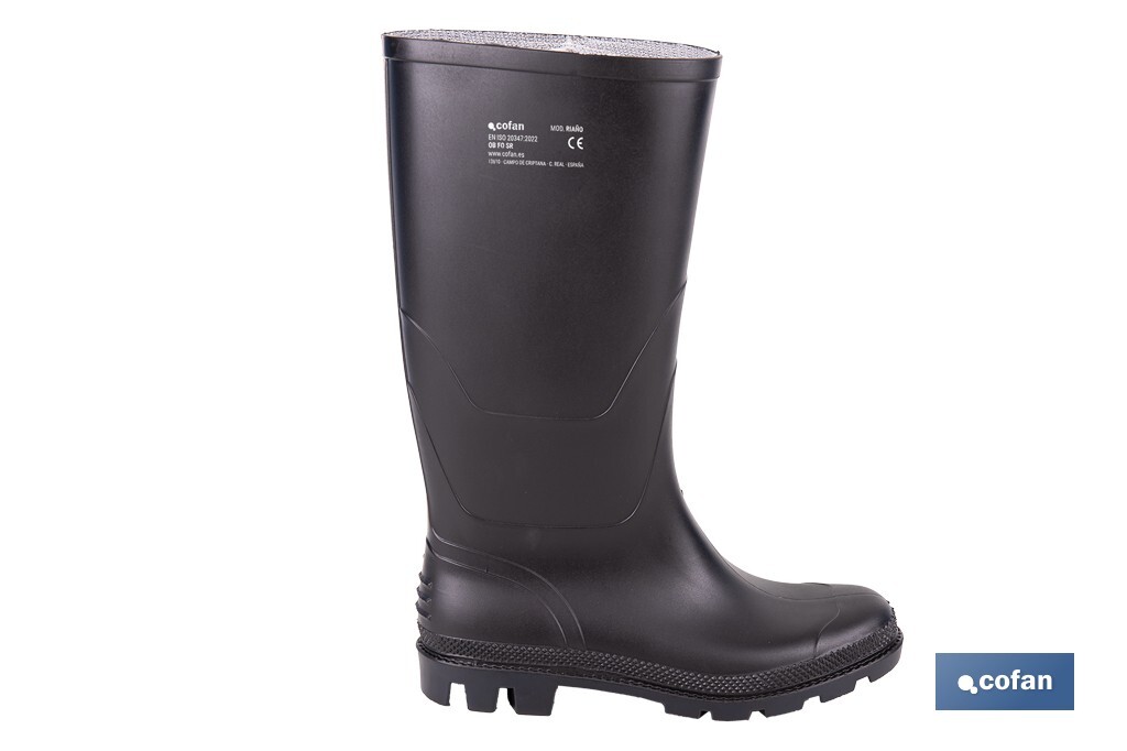 Botas de agua con caña alta | Material: PVC | Color: negro | Alta resistencia al agua, aceites y grasas | Disponible desde la talla 37 hasta la 47 - Cofan