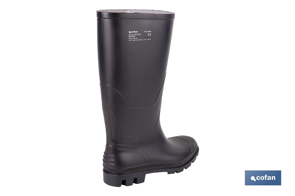 Botas de agua con caña alta | Material: PVC | Color: negro | Alta resistencia al agua, aceites y grasas | Disponible desde la talla 37 hasta la 47 - Cofan