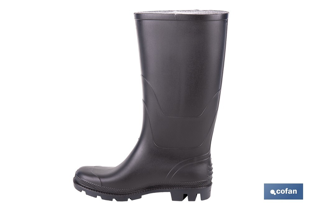 Botas de agua con caña alta | Material: PVC | Color: negro | Alta resistencia al agua, aceites y grasas | Disponible desde la talla 37 hasta la 47 - Cofan