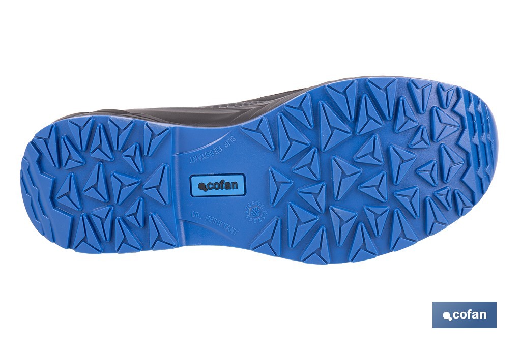 Zapato de seguridad deportivo Gante S3L FO SR ESD | Puntera de composite y plantilla antiperforación | Suela antideslizante | Disponible desde la talla 37 hasta la 47 - Cofan